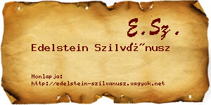 Edelstein Szilvánusz névjegykártya